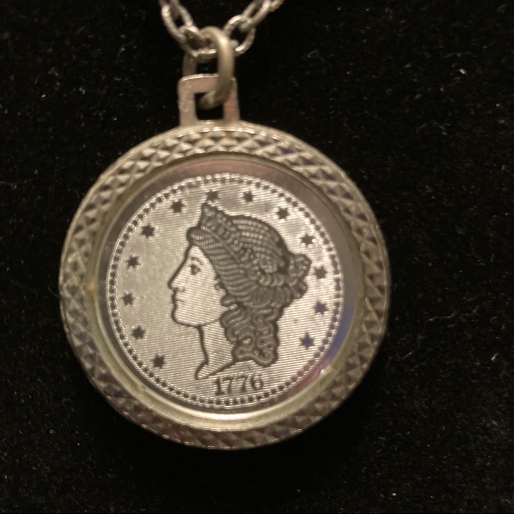 Vintage Bicentennial Necklace Silver 1776 $20 Coin